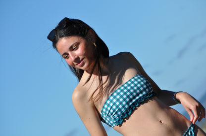 Bikini Bandeau Vichy Verde